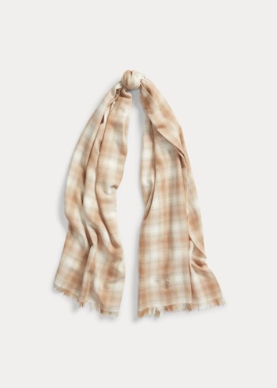 Women's Polo Ralph Lauren Cotton-Blend Plaid Scarf | 418729VNM